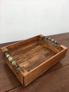 Bandeja Redonda Decorativa de Resina Estilo Art Deco con Asa, Vajilla Otomana para Desayuno y Cena para Uso Doméstico - Product Image 4