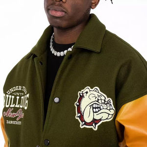 Veste de baseball universitaire pour hommes personnalisable en gros avec col montant nouvelle broderie à la mode OEM disponible - Product Image 6