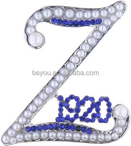 ZPB Zeta 1920 Soror argento lettere greche spilla perla spilla gioielli regali donne più belle - Product Image 1