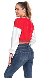 Veste universitaire pour femme avec logo personnalisé 2026, mélange de laine, manches en cuir, boutons sur le devant, veste de baseball universitaire, vente en gros OEM - Product Image 2