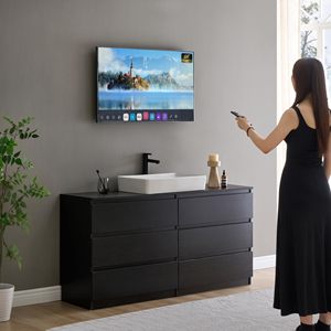 43-Inch Smart Bathroom Mirror with LED <b>TV</b> 4K UHD Waterproof Hotel Kitchen Voice <b>Control</b> DTV Tuner WiFi Compatible for Home Use - Product Image 4