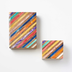 Handmade Diamond Pattern Resin and MDF Jewelry <b>Box</b> with Stylish Inlay Lid Carton <b>Packed</b> Storage Case - Product Image 4