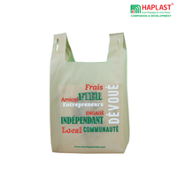 Vente directe usine Fournisseur Vietnamien Sac T-shirt réutilisable imprimé avec logo personnalisé Résistant aux chocs Non-tissé PE pour exposition