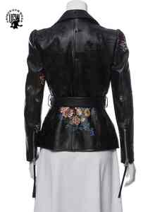 Blouson Moto Femme en Cuir Véritable 2026 – Fermeture Éclair, Manches Longues, Imperméable, Coupe-Vent, Réversible, Détachable - Product Image 5