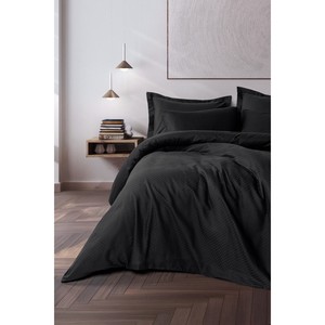 Parure de lit en coton à carreaux Ranforce ift Kiilik Nevresim Takm, motif écossais noir - Product Image 1
