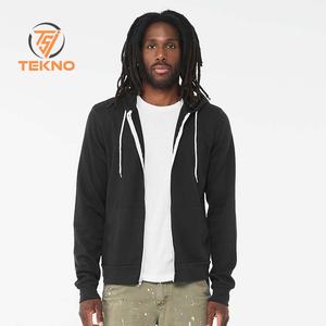 Haute qualité poids lourd 100% coton hommes Bella toile unisexe éponge polaire pleine fermeture éclair à capuche noir unisexe français éponge sweats à capuche - Product Image 3