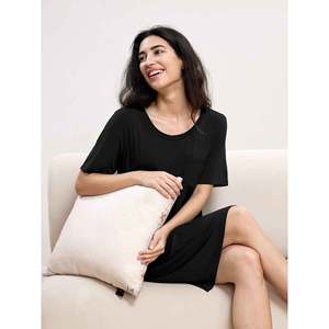 Camisón Premium de Bambú con Estampado Floral para Mujer, Transpirable, de Punto, con Cierre de Botones, Logotipo Personalizado, para Invierno - Product Image 5