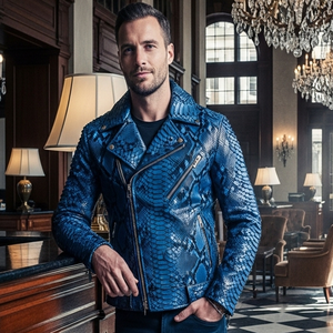 Blouson en cuir pour homme à capuche, motif à carreaux, style décontracté, saison estivale - Product Image 5