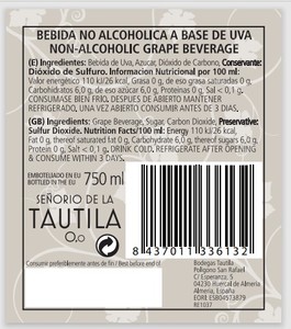 Desalcoholizado Sparkling Rose 0'0 Senorio De La Tautila 750ml Botella de vidrio para adultos y niños - Product Image 3