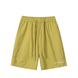 Summer New <b>Men's</b> <b>Shorts</b> Embroidered Letters 100% Cotton Solid Color Loose Candy Color Casual Beach Pants for Youth Youth <b>Shorts</b> - Product Image 2