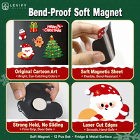 Aimants de réfrigérateur Décorations de Noël Autocollants magnétiques Nouveauté 2026 Écussons magnétiques motif renne dessin animé Design arbre de Noël