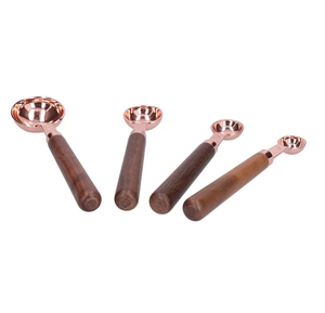 Latest Classic Copper Tea & Coffee Scoop <b>Spoon</b> Kitchen Tools with Wood Handle Handicrafts Durable Metal Material - Product Image 4