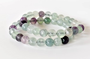 Natural Hand Polished Multi Fluorite 8mm Round <b>Healing</b> Crystal <b>Bracelet</b> For Meditation Jewelry - Product Image 4