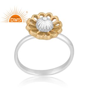 แหวนซ้อนดีไซน์ดอกไม้เงินสเตอร์ลิง925เครื่องประดับแบบสั่งทำสำหรับเป็นของขวัญสำหรับผู้หญิงสำหรับเธอ - Product Image 1