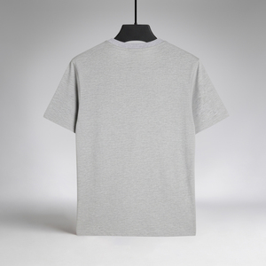 เสื้อยืดลำลองสีเทาสำหรับผู้ชายขายส่ง 180 GSM ผ้าฝ้ายผสมวิสโคส รับผลิตแบบ OEM ODM โรงงานผลิตเสื้อผ้าตามสั่ง - Product Image 2