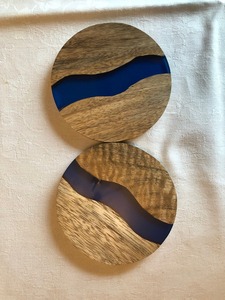 Dessous de verre en bois de style design moderne personnalisé fait à la main pour la décoration de la maison et du mariage - Product Image 3