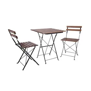 咖啡壶套装桌椅户外家具套装天然相思木和粉末涂层钢架越南木
