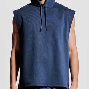 Pullover <b>SleeveLess</b> Fashion Outfit <b>Men</b> premium <b>Hoodie</b> Customized Logo Printed Solid Color Cotton Blended Hoodies 2026 - Product Image 1