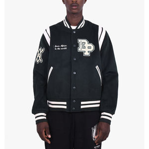 Veste de baseball universitaire vintage pour hommes avec tissu de laine de qualité et manches en cuir col montant logo personnalisé bon pour l'hiver - Product Image 1