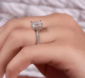 <b>Cushion</b> Cut Moissanite Diamond Engagement <b>Ring</b> Elongated <b>Cushion</b> <b>Ring</b> Customized Jewelry Faceted Jewelry <b>Wedding</b> Gift for Her - Product Image 3