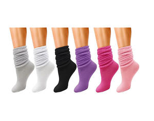 バルクパックソフトエクストラロングスクランチニーハイソックス6ペアスラウチソックス女性用 - Product Image 1