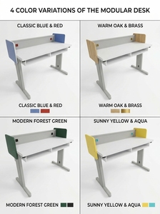 Escritorio de laboratorio moderno con toma de corriente, mesa de trabajo para estudiantes para uso escolar - Product Image 4