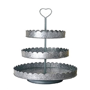 Galvanized Finishing Metal Food Dessert <b>Cake</b> Serving Stand With 3 <b>Tier</b> In Customized Shape For Interior And Exterior Celebration - Product Image 2