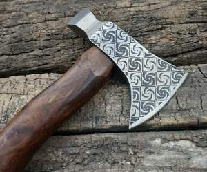 Customizable Handmade High Carbon Steel <b>Axe</b> High Quality Industrial Grade for Hunting Bushcraft Combat Hot Sale with Wood - Product Image 4