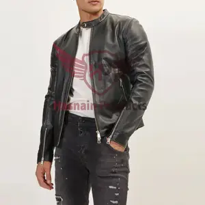 Klassiek Café Racer Leren Jack-Zwarte Valk Tijdloze Stijl, Premium Kwaliteit Biker Kleding Voor Heren