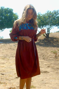 High Fashion Top Embroidered <b>Long</b> Sleeve Knee Length Designer Party Wear <b>Dress</b> Elegant <b>Boho</b> Ruffle Mini Length Tunic Style <b>Dress</b> - Product Image 3