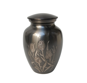 Unique Design Brass Cremation <b>Urn</b> Black for <b>Pet</b> Ashes Beautiful Brass <b>Pet</b> <b>Urn</b> With Flower Print for Sale - Product Image 1
