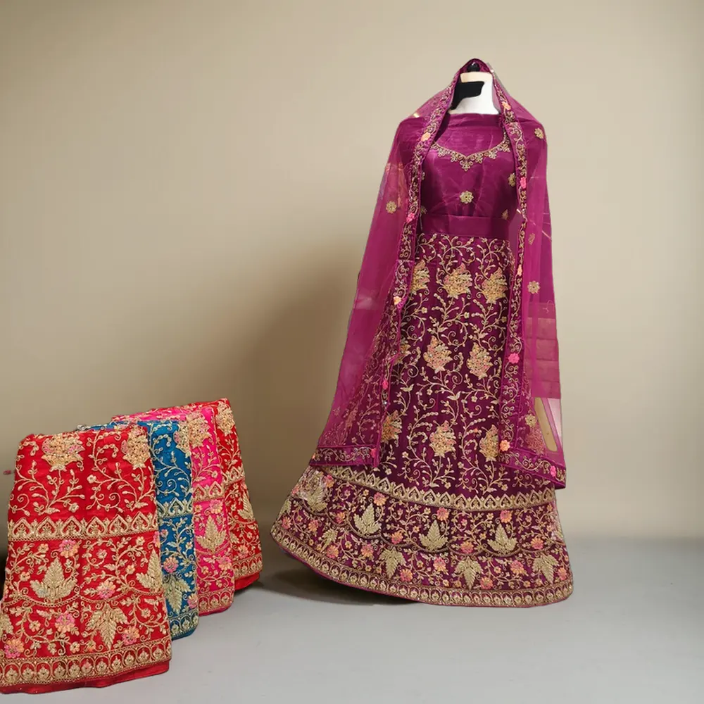 Penjualan laris pakaian Pakistan India wanita Lehenga Choli pakaian pesta pernikahan tersedia harga grosir