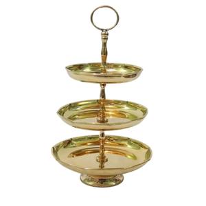 High Quality White Royals CS01 2 <b>Tier</b> Gold Metal <b>Cake</b> Stand Handcrafted Eco-Friendly Modern Design Dessert Display Stand Wedding - Product Image 2