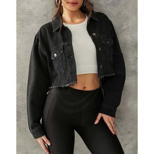 Veste en jean délavée vintage surdimensionnée pour femme veste universitaire respirante à manches longues veste de camionneur en Jean ample classique - Product Image 3