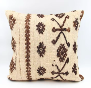 MAA&company Handmade Woven Wool Modern Square Kilim <b>Pillow</b> Cushion Cover Abstract Geometric Pattern Reversible Eco-Friendly - Product Image 3