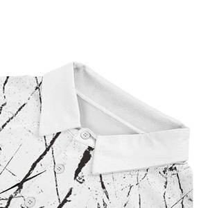 Polo de Rendimiento para Hombre |   Impresión por sublimación de vidrio blanco y negro |   Ropa Deportiva Táctica Transpirable que Absorbe la Humedad - Product Image 5