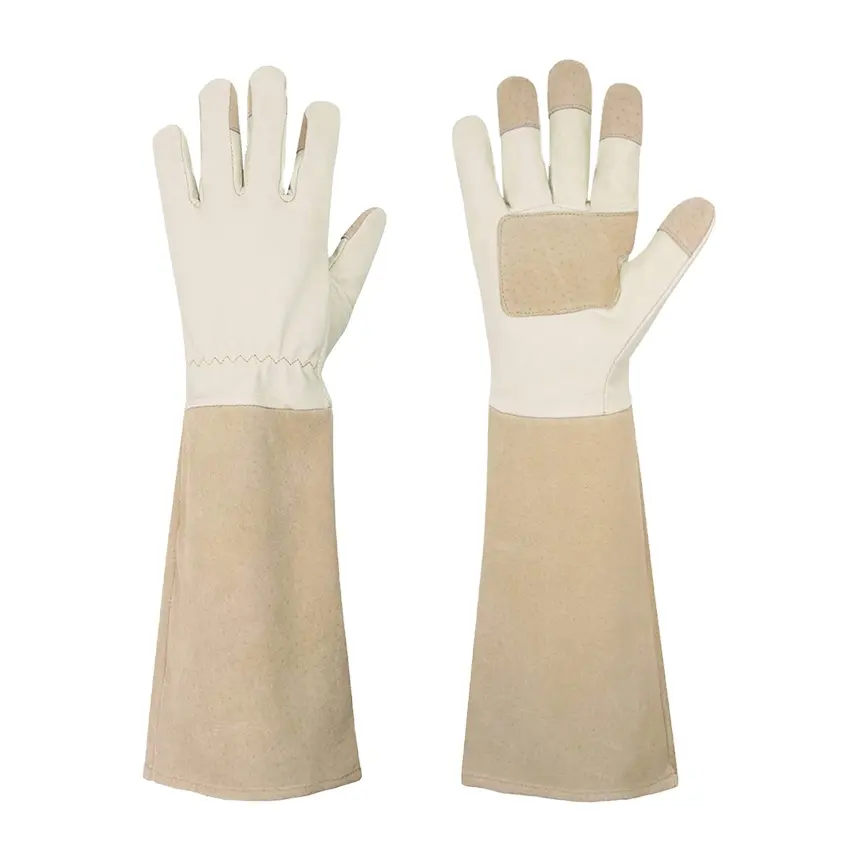 Long Sleeve Cut Proof Beekeeping Protective Gloves Animal Handling Leather Gardening Gloves