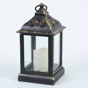 โคมไฟแบบตั้งโต๊ะสีทองโบราณสีดำ, โคมไฟตกแต่งสไตล์วินเทจเทียนไร้เปลวไฟหรี่ไฟตกแต่งบ้าน - Product Image 3