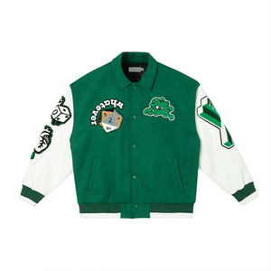 แจ็คเก็ตเบสบอลแบบวาร์ซิตี้สำหรับผู้ชาย แบบขายส่ง OEM ผลิตตามสั่ง พร้อมปักลาย - Product Image 6