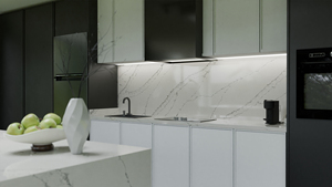 Piastra Quartz Slab Carrara Surface Kitchen Countertop Vanity Top Prefabricated Stone For Construction Use - Product Image 2