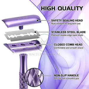 Maquinilla de afeitar de seguridad de alta calidad para un afeitado facial Suave, adecuada para el cuidado en húmedo o seco, maquinilla de afeitar de seguridad profesional para peluquero - Product Image 4