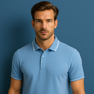 Camisetas Polo de Manga Corta para Hombre con Logotipo Personalizado y Contraste de Color - Product Image 2