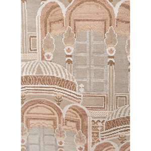 Alfombra Khidki 13020 de Lana y Seda de Bambú, Tejida a Mano, Color Marfil, 10 mm de Grosor, Rectangular, Abstracta, para el Hogar, Pasillo, Sala de Estar - Product Image 3