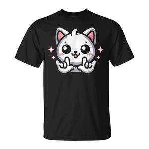 Camiseta ILY Cat con Gestos ASL para la Concienciación sobre la Sordera y la Pérdida Auditiva, Diseño Promocional Inspirado en Gatos - Product Image 1