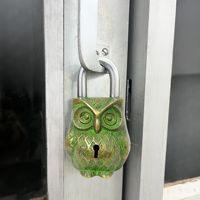 Cadenas en métal Finition patine en forme de hibou Serrure abordable Résistance à la rouille Cadenas parfait Cadenas durable Forme unique pour la maison