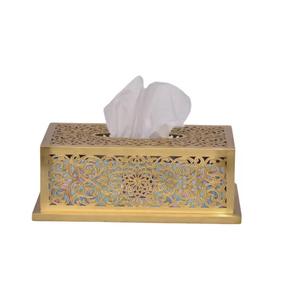 Boîte à mouchoirs rectangulaire en laiton moderne de qualité supérieure pour comptoirs de salle de bain et de vanité disponible à bon prix depuis l'Inde - Product Image 2