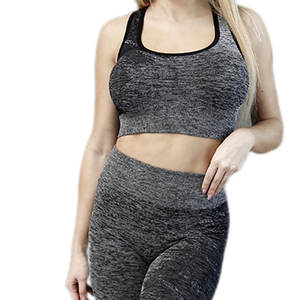 Service OEM – Ensemble de yoga professionnel durable pour femme, 2 pièces, sans manches, respirant, séchage rapide, taille élastique, couleur unie – En promotion - Product Image 6