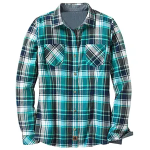 Ladies Premium Quality Oem Custom Design Wholesale Flannel Shirts Winter Warm Breathable Flannel Blouse For Teen Ladies