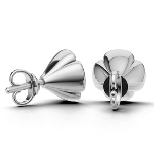 Boucles d'oreilles clous en diamant de laboratoire certifié IGI, taille ronde, monture closée, en or 18 carats, avec fermoir à vis - Product Image 3