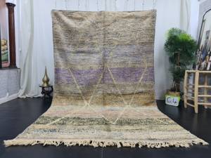 Auténtica alfombra gris púrpura marroquí hecha a mano Boujad alfombra geométrica bereber con pila alta mejor mayorista indio - Product Image 4